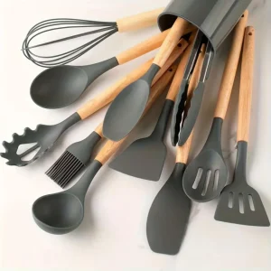 12-Piece Silicone Cooking Utensils Set with Holder