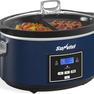 6 Quart Slow Cooker With 2 In 1 Liners,