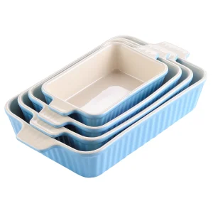 MALACASA 4-Piece Table Baking Dish Plate Set
