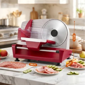 250W Compact Electric Deli Slicer, 3 Blades for Soft to Firm Foods