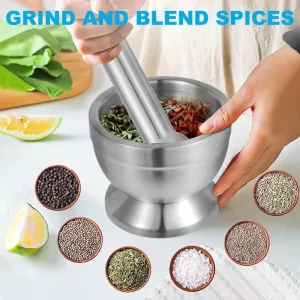 1Pc Stainless Steel Mortar